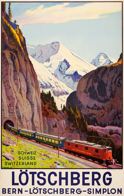 Original authentic vintage poster - Title: 'Bern Lötschberg