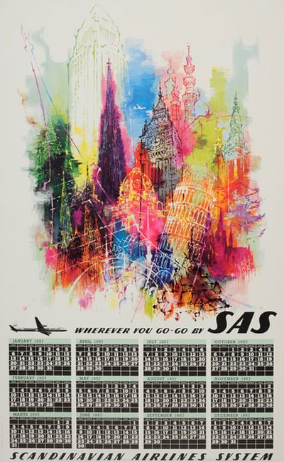 Wherever you go - go by SAS original poster designed by Nielsen, Otto (1916-2000)