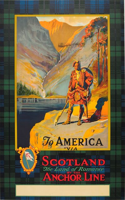 Anchor Line - To America via Scotland original poster 