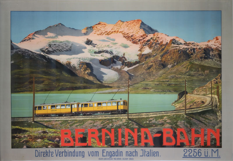 Bernina-Bahn Engadin Switzerland original poster 
