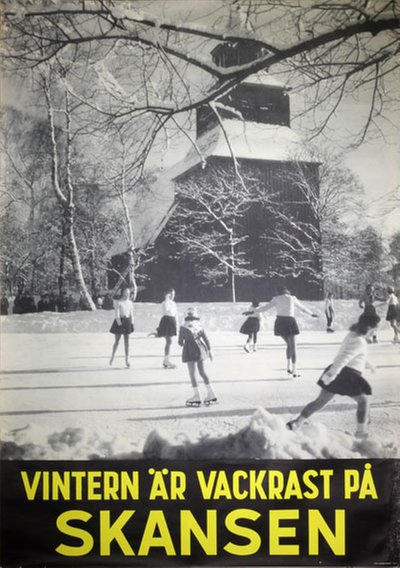 Skansen - Vintern är Vackrast på Skansen original poster designed by Persson, Inge
