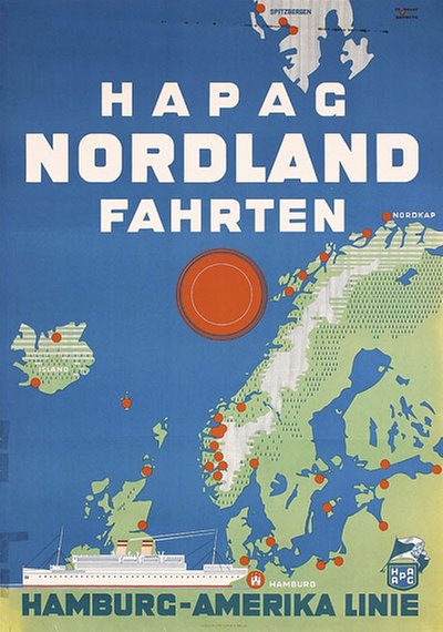 HAPAG NorlandFahrten original poster designed by Etbauer, Paul Theodor (1892-1975)