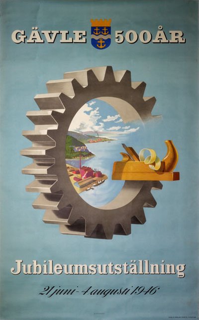 Gävle 500 år - Jubileumsutställning 1946 original poster designed by Bernmark, Harry (1900-1961)