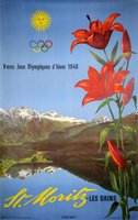 st-Moritz-Les-Bains-Olympiques-1948-original-vintage-poster