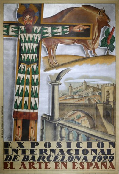 Exposicion International de Barcelona 1929 original poster designed by Francisco de A Gali (1880-1965)