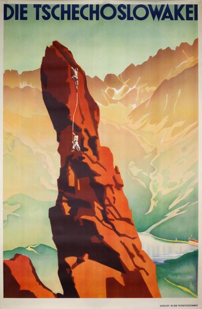 Die Tschechoslowakei - Prachov Rocks original poster designed by Horák, A.I.L.