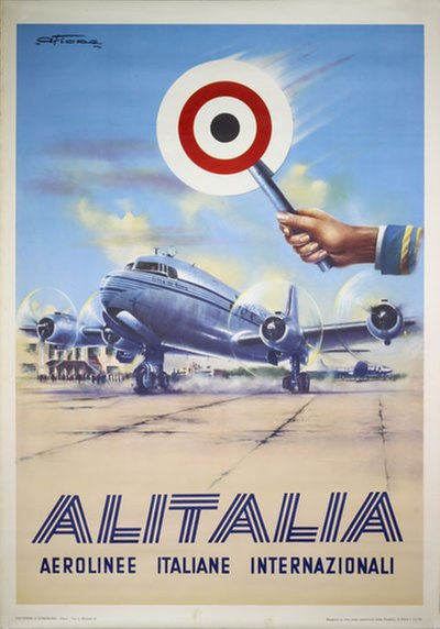 Alitalia – Linee Aeree Italiane original poster designed by Afiore