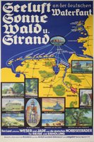 Germany-Seeluft-Sonne-Wald-Strand-Deutschen-Waterfant-original-plakat