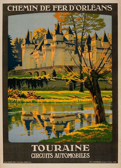 Touraine - Circuits automobiles original poster designed by Constant Léon Duval (1877-1956)
