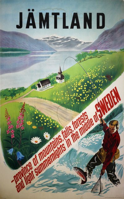 Jämtland Åre Sweden original poster designed by Ekman