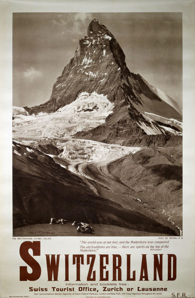 Original authentic vintage poster - Title: 'Switzerland