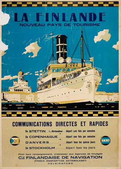 Finlande - Nouveau pays de Tourisme original poster designed by Rodmell, Harry Hudson (1896-1984)