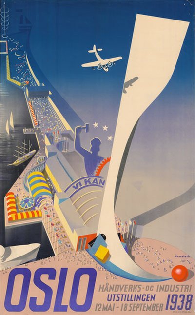 Oslo - Vi kan utstillingen 1938 original poster designed by Damsleth, Harald (1906-1971)