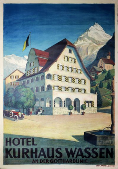 Hotel Kurhaus Wassen - Switzerland Suisse original poster 
