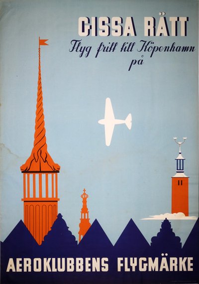 Gissa rätt - Aeroklubbens Flygmärke - Kungliga Svenska Aeroklubben (KSAK)  original poster 