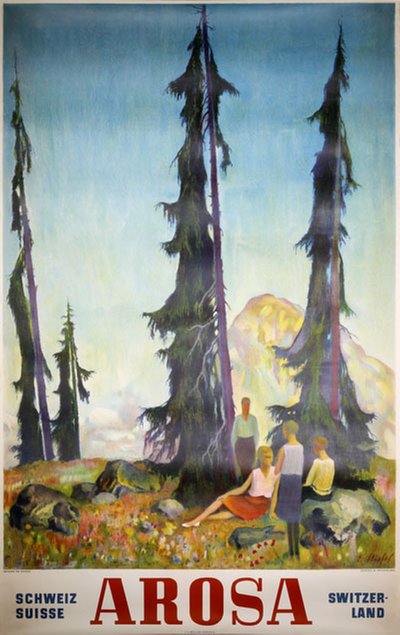 Arosa original poster designed by Stiefel, Eduard (1875-1968)