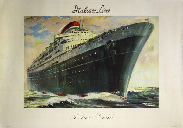 Italian Line - Andrea Doria original poster designed by Patrone, Giovanni (1904-1963)