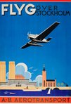 ABA-Aerotransport-Stockholm-Sweden-Beckman-original-poster