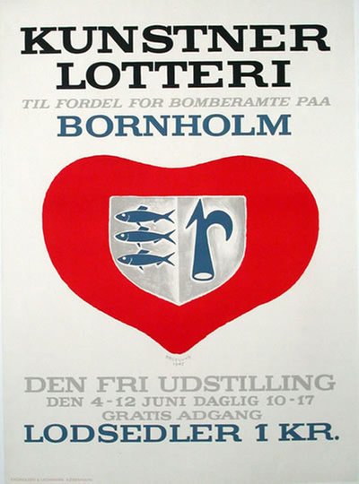 Bornholm - Kunstner lotteri original poster designed by Bøgelund, Thor (1890-1959)