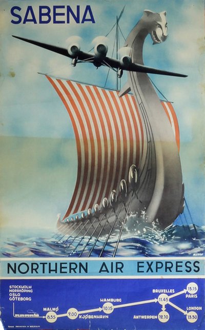 Sabena Northern Air Express original poster 