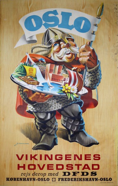Oslo Vikingens Hovedstad original poster designed by Yran, Knut (1920-1998)