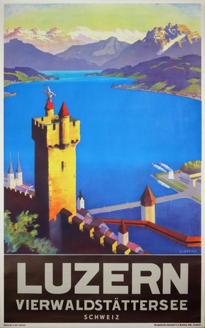 Luzern Lucerne - Switzerland Suisse original poster designed by Landolt, Otto (1889-1951)