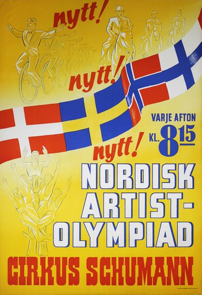 Cirkus Schumann Nordisk Artistolympiad 1941 original poster 