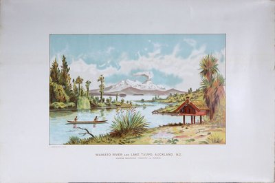 Waikato River and Lake Taupo Auckland New Zealand original poster designed by Ryan, Thomas (1864-1927)