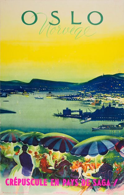 Oslo - Norvège original poster designed by Yran, Knut (1920-1998)