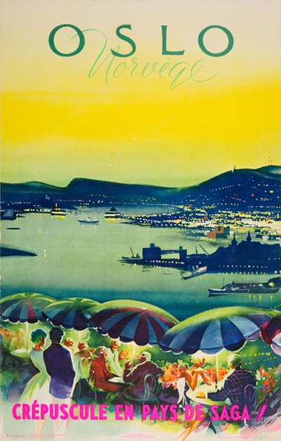 Oslo Norv ge 1959 Original Vintage Poster PosterTeam oslo-norv-ge-1959-original-vintage-poster-posterteam