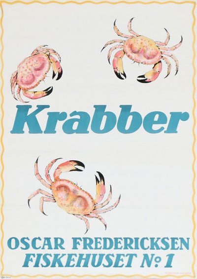 Krabber - Crab original poster designed by Lund, Aage (1892-1972)
