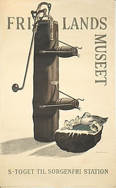 Frilandsmuseet original poster designed by Hansen, Aage Sikker  (1897-1955)