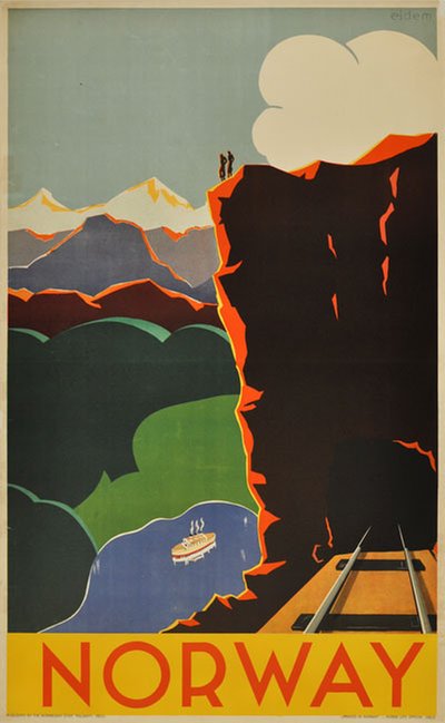 Norway original poster designed by Eidem, Paul Lorck (1909–1992)