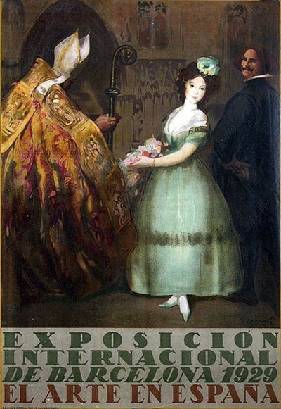 Exposición Internacional de Barcelona 1929 - El Arte en España original poster designed by Canali 