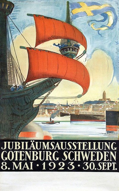 Jubiläumsausstellung Gotenburg Schweden original poster designed by Schonberg, Torsten (1882-1970)
