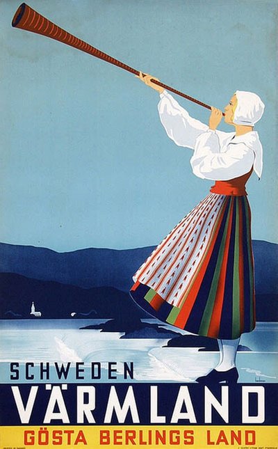 Schweden Värmland Gösta Berlings Land original poster designed by Beckman, Anders (1907-1967)