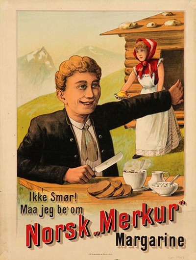 Norsk Merkur Margarine original poster 