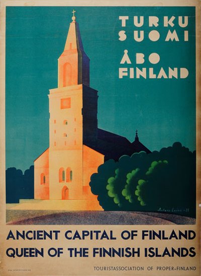 Turku Suomi Åbo Finland original poster designed by Leino, Antero (1900-1968)