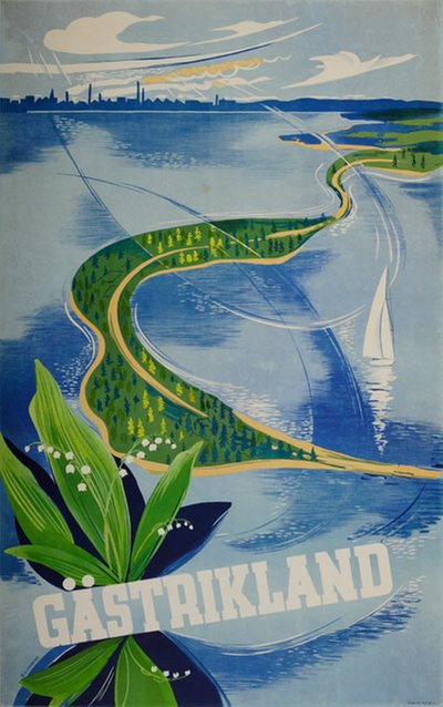 Gästrikland - Sweden original poster designed by Lundqvist, Birger (1910–1952)