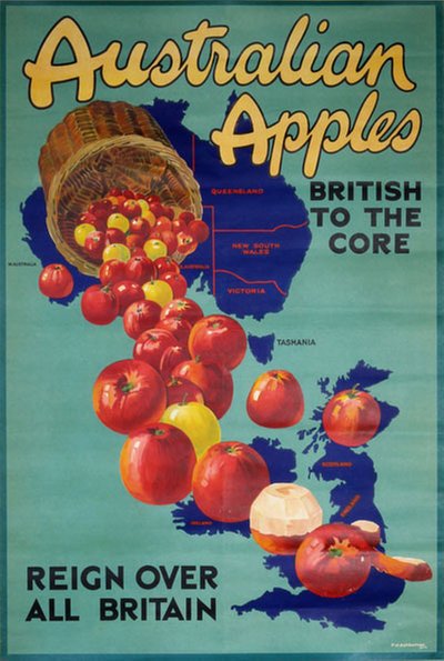 Australian Apples British To The Core original poster designed by A.W. Ashburner