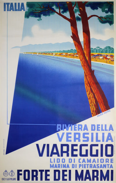 Vintage Viareggio Versilia Forte Dei Marmi Camaiore Holiday Travel Poster