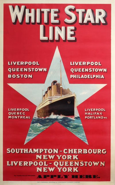 White Star - Liverpool - New York original poster 