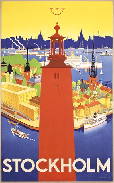 Stockholm - Sweden original poster designed by Donnér, Nils Olof Iwar (1884-1964)