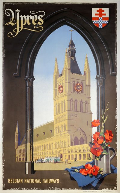 Ypres (Leper) - Belgium original poster designed by Verbaere, Herman (1905-1993)