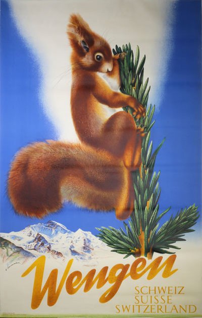 Wengen original poster designed by Linsenmaier, Walter (1917-2000)
