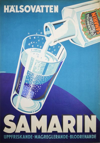 Samarin Hälsovatten original poster designed by Wiborgh, Kjell Janne (1905-1975)