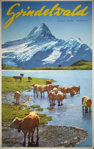 Grindelwald - Schweiz Suisse Switzerland original poster designed by Photo: Niederhauser