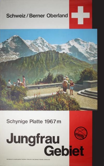 Jungfrau Gebiet Schweiz Berner Oberland Schynige Platte 1967m original poster 