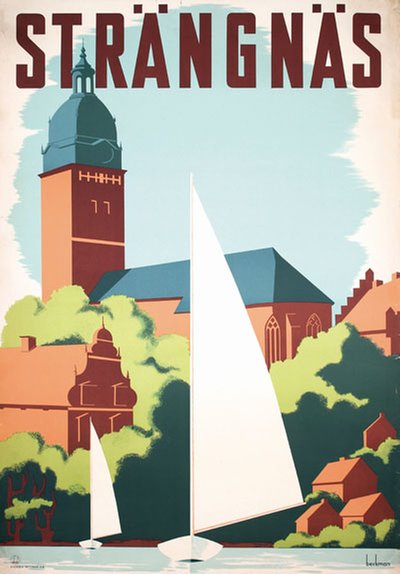 Strängnäs Sverige Sweden original poster designed by Beckman, Anders (1907-1967)