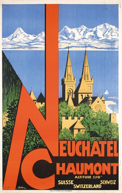 Neuchatel - Chaumont original poster designed by Coulon, Eric de (1888-1956)